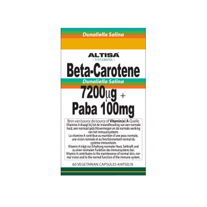 Beta Caroteen 7200 µg + Paba 100mg