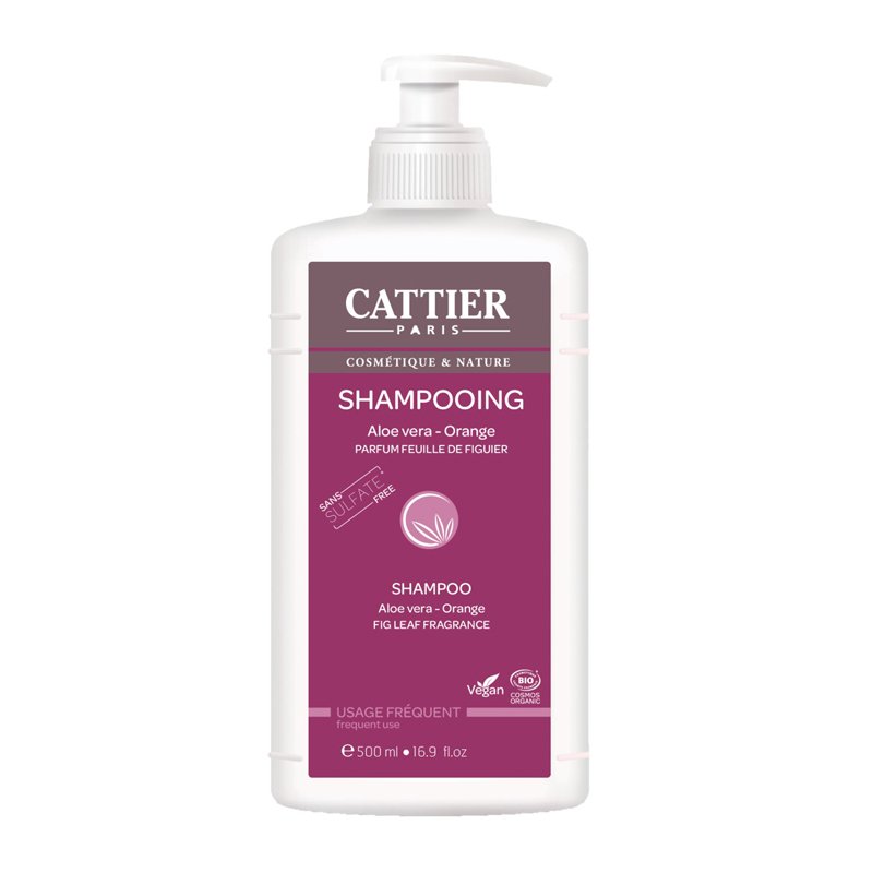 Cattier Shampoo dagelijks gebruik aloe vera - sinaas sulfaatvrij bio 500ml