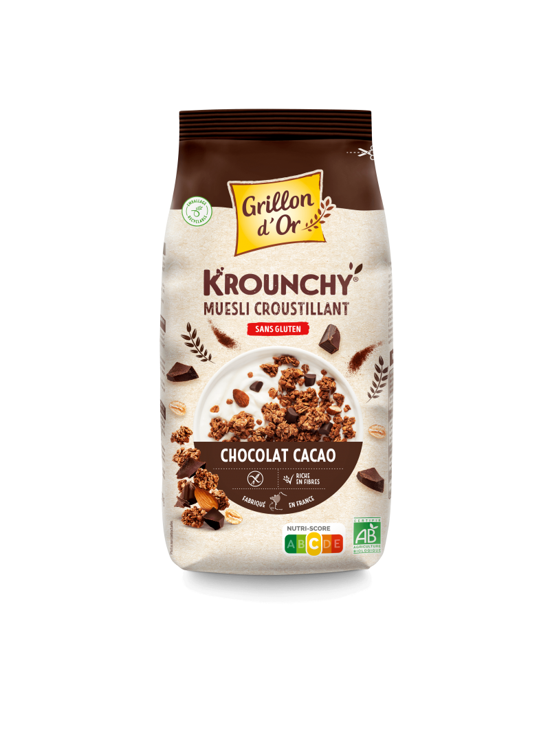 Krounchy chocolade cacao glutenvrij bio 500g