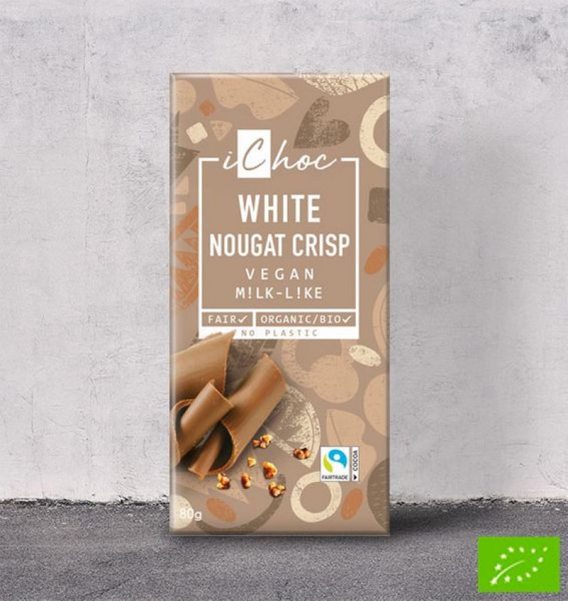white nougat crisp vegan chocolade 