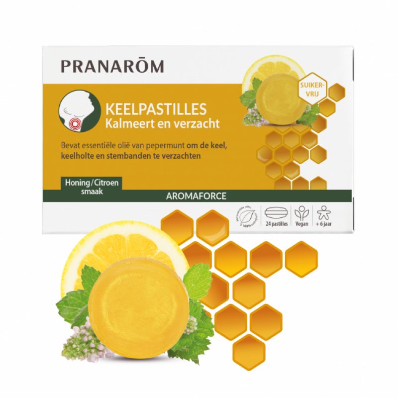 Keelpastilles aromaforce honing/citroen smaak 