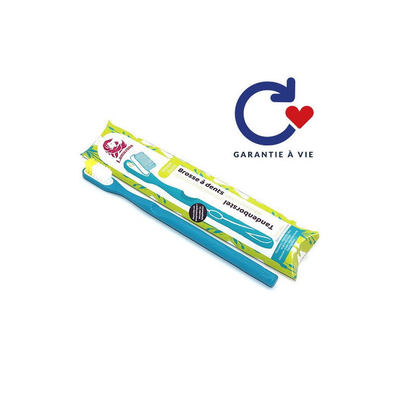 Tandenborstel met verwisselbare kop zacht - blauw (ECO)